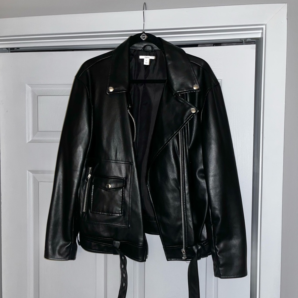 Bar III Faux Leather Moto Jacket